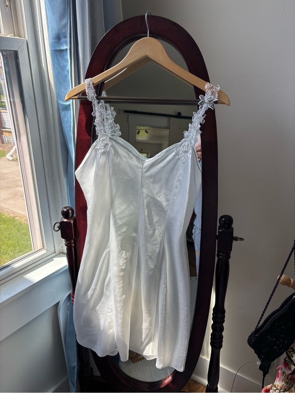 Vintage White Lace Strap Slip Dress